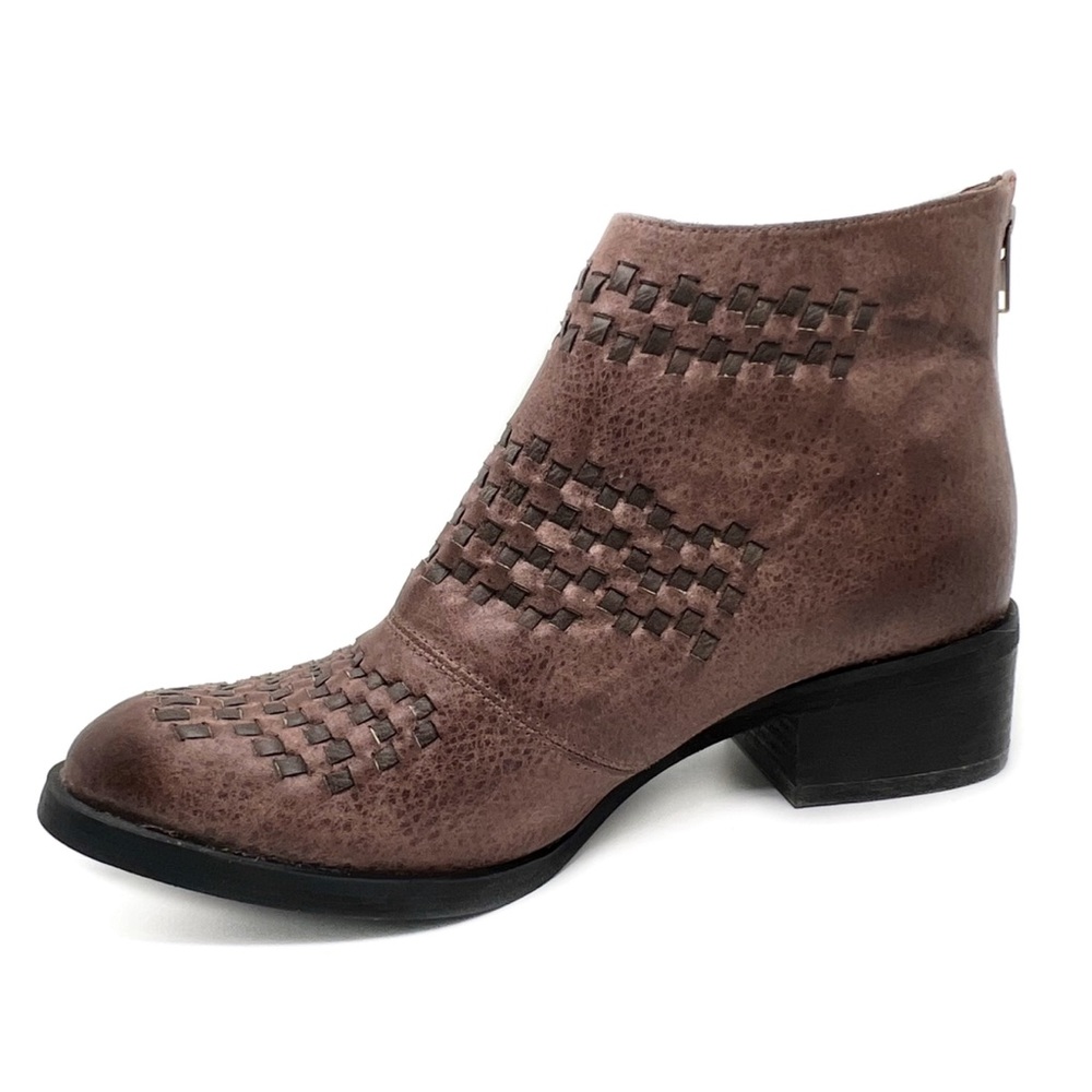 Not Rated Kyla Faux Leather Woken Ankle Boot Taupe Brown Size 8.5